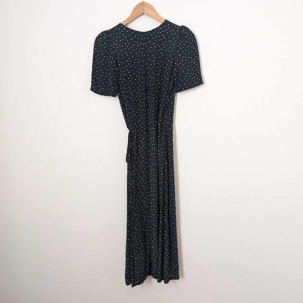 Rouje Navy Blue Midi Dress with White Starry Print - Picture 5 of 6
